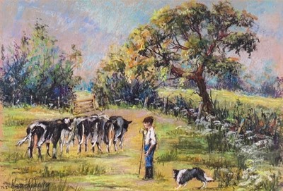 Lot 545 - Maggie PICKERING (b.1940) Young Stockman with...