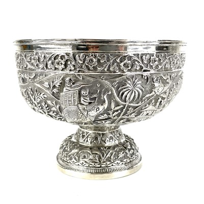 Lot 1010 - An Indian silver footed bowl, early 20th century.