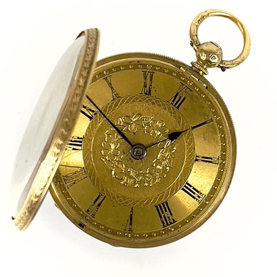 Lot 466 - A Victorian 18ct gold fob pocket watch by Army & Navy Co-Operative Society.