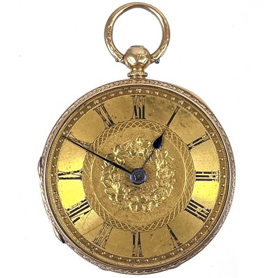 Lot 5 - A Victorian 18ct gold fob pocket watch by Army & Navy Co-Operative Society.