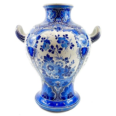 Lot 122 - A Dutch Delft (De porcelyn fles) blue and white vase.