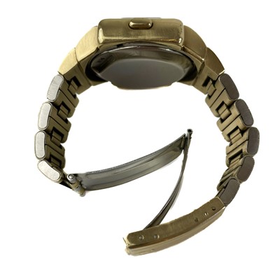 Lot 512 - An Omega 'Time Computer' gentleman's digital quartz gold plated bracelet wristwatch.