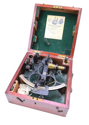 Lot 11 - A black lacquered Sextant by Cooke & Son, Hull.