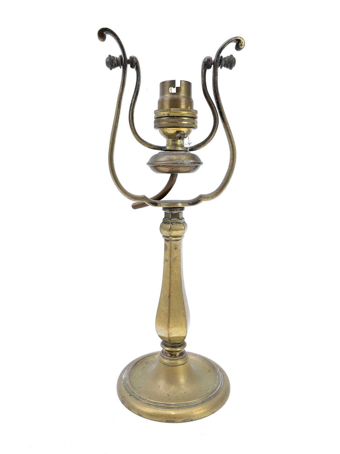 Lot 99 - A ships brass wall mounted gimbal lamp.