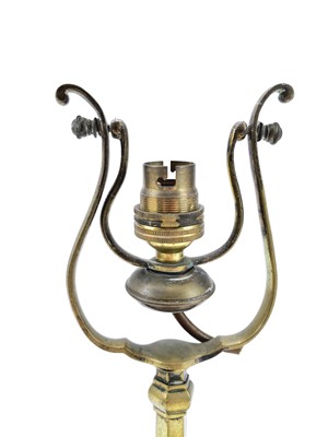 Lot 99 - A ships brass wall mounted gimbal lamp.