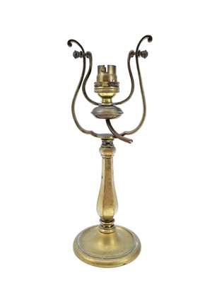 Lot 99 - A ships brass wall mounted gimbal lamp.