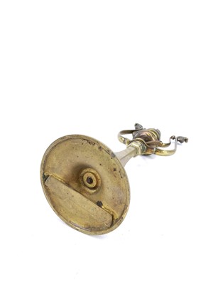 Lot 99 - A ships brass wall mounted gimbal lamp.