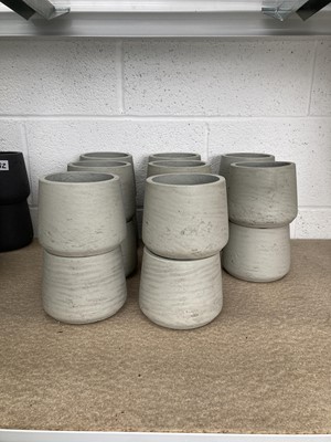 Lot 280 - Sixteen Stratton Tapered Pots in Stone. Height:...