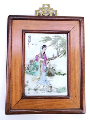 Lot 171 - A Chinese porcelain plaque, 20th century.