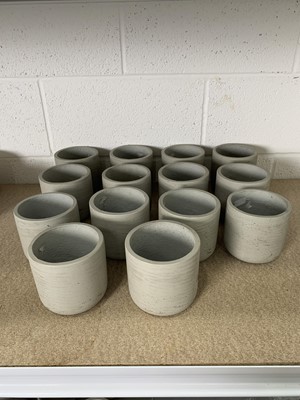 Lot 279 - Fourteen 15cm grey cement Stratton pots.