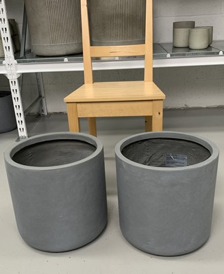 Lot 297 - Two grey fibre clay 33.5cm Brockwell planters...