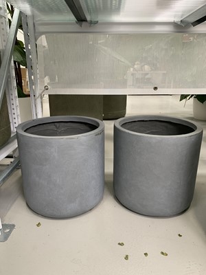 Lot 294 - Two grey fibre clay 33.5cm Brockwell planters...