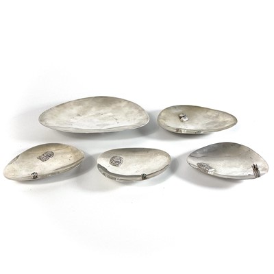 Lot 55 - Five South American .900 silver dishes.