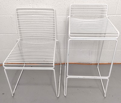 Lot 339 - Three white-coated metal garden or...