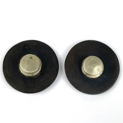 Lot 8 - Two Japanese bronze and gold buttons, Meiji Period.