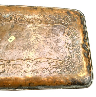Lot 6 - A Newlyn copper rectangular tray.