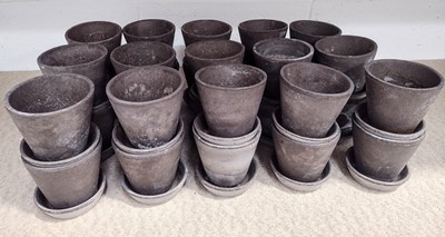 Lot 366 - Thirty Bergs Pottery Julie Pots Grey with...