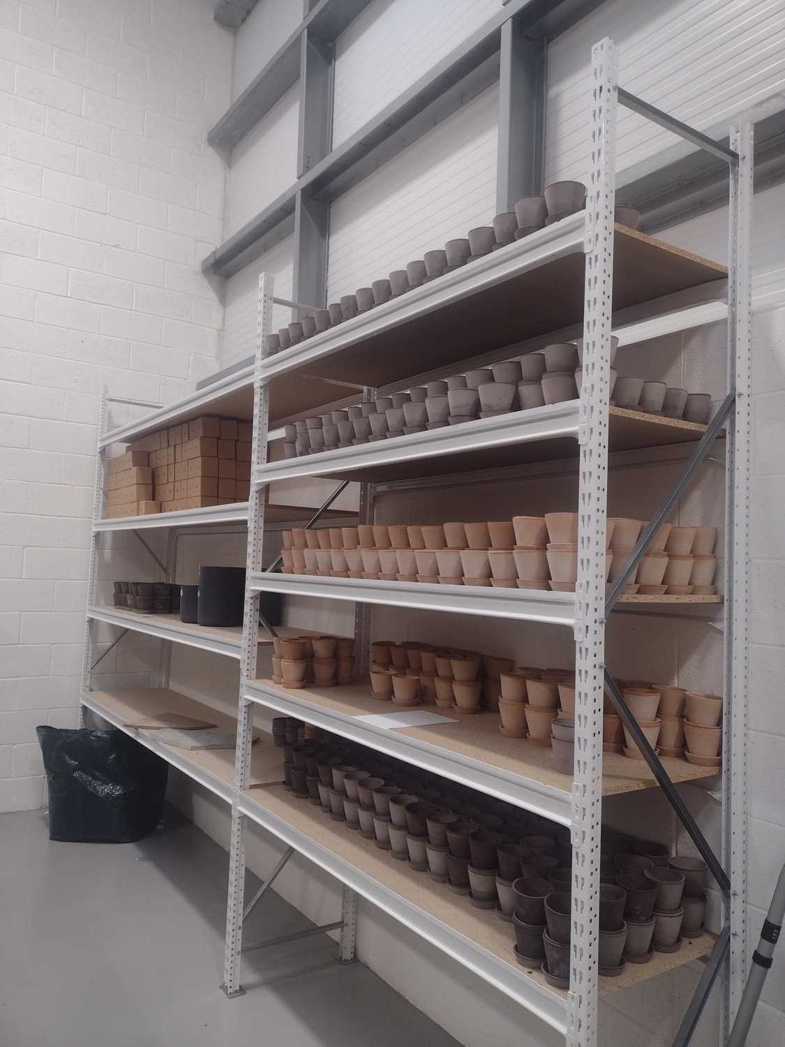 Lot 388 - White powder-coated adjustable metal racking