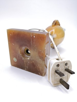 Lot 139 - An alabaster table lamp base in the form of a column.