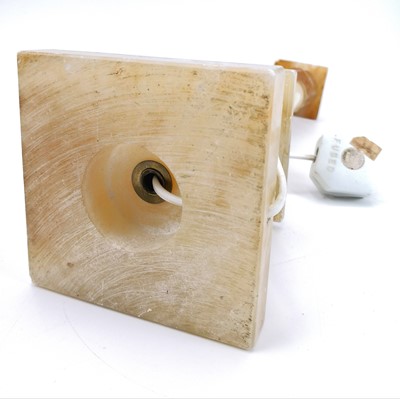 Lot 139 - An alabaster table lamp base in the form of a column.