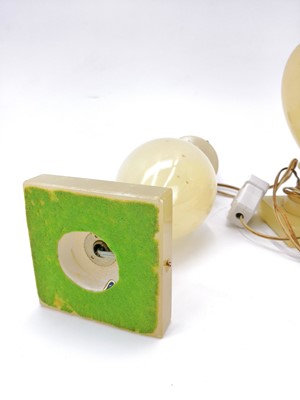 Lot 139 - An alabaster table lamp base in the form of a column.