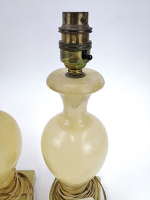 Lot 139 - An alabaster table lamp base in the form of a column.