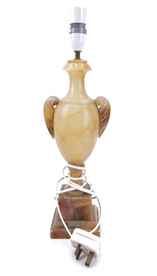Lot 139 - An alabaster table lamp base in the form of a column.
