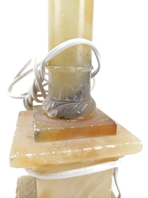 Lot 139 - An alabaster table lamp base in the form of a column.