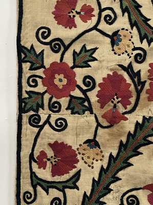 Lot 13 - A Bokhara silk embroidered cotton susani, Uzbekistan, 19th century.