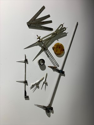 Lot 206 - Assorted drawing instruments etc., one signed...