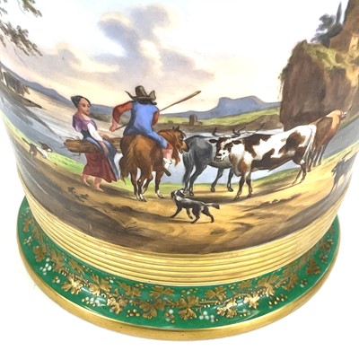 Lot 809 - A French porcelain cache pot and stand.