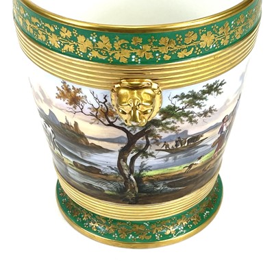 Lot 809 - A French porcelain cache pot and stand.