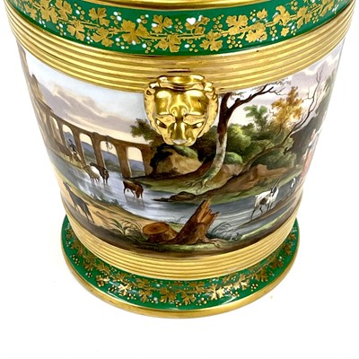 Lot 809 - A French porcelain cache pot and stand.