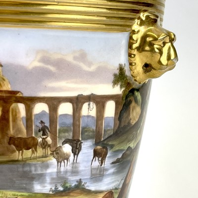 Lot 809 - A French porcelain cache pot and stand.