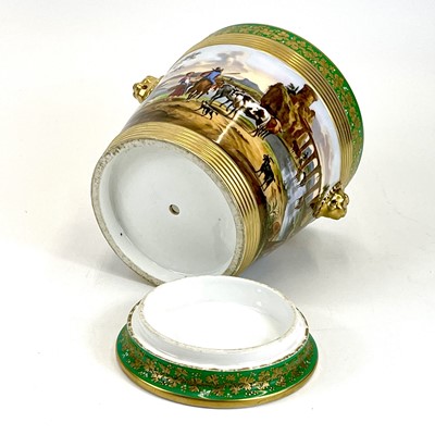 Lot 809 - A French porcelain cache pot and stand.