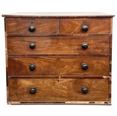 Lot 1821 - A 19th century mahogany chest.