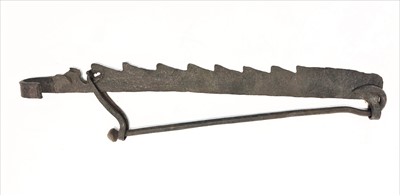 Lot 220 - A wrought iron pot hook, circa 1800.