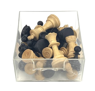 Lot 49 - A Staunton type boxwood and ebony weighted chess set.