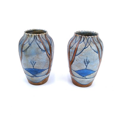 Lot 818 - A pair of Burleigh ware Art Deco vases.