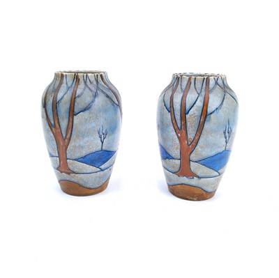 Lot 818 - A pair of Burleigh ware Art Deco vases.