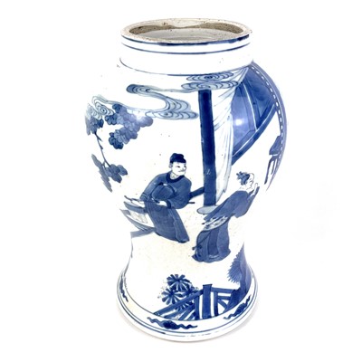 Lot 53 - A Chinese blue and white porcelain baluster vase, 18th century.
