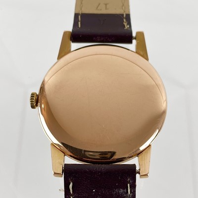 Lot 487 - A Tissot 18ct rose gold gents manual wind wristwatch.