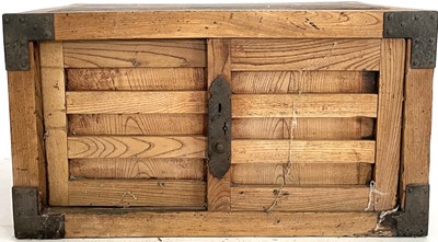 Lot 241 - A Japanese elm metal bound chest, Meiji period, 19th century.