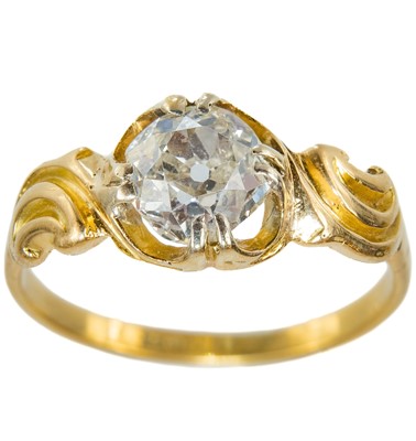 Lot 178 - An early 20th century 18ct gold 1.10ct diamond solitaire ring.