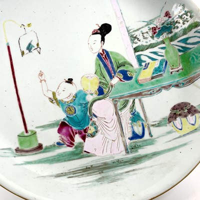 Lot 60 - A large Chinese famille rose porcelain dish, Yongcheng.