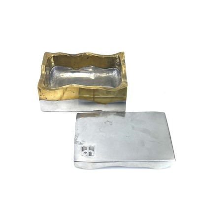 Lot 502 - A David Marshall (b.1942) aluminum and brass 'Brutalist' jewellery box.