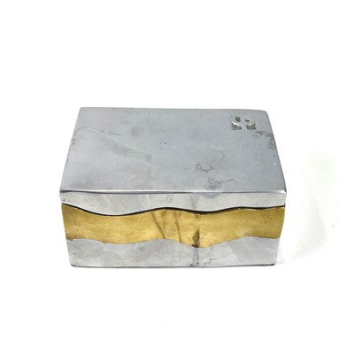 Lot 502 - A David Marshall (b.1942) aluminum and brass 'Brutalist' jewellery box.