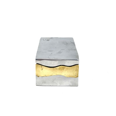 Lot 502 - A David Marshall (b.1942) aluminum and brass 'Brutalist' jewellery box.