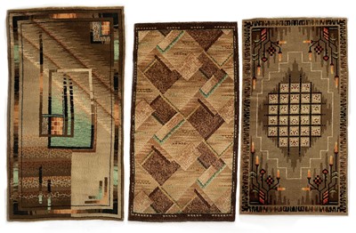 Lot 1271 - Three Art Deco Machine-Made rugs.