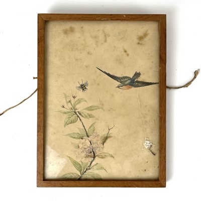 Lot 140 - A Chinese silk painting of lilies.